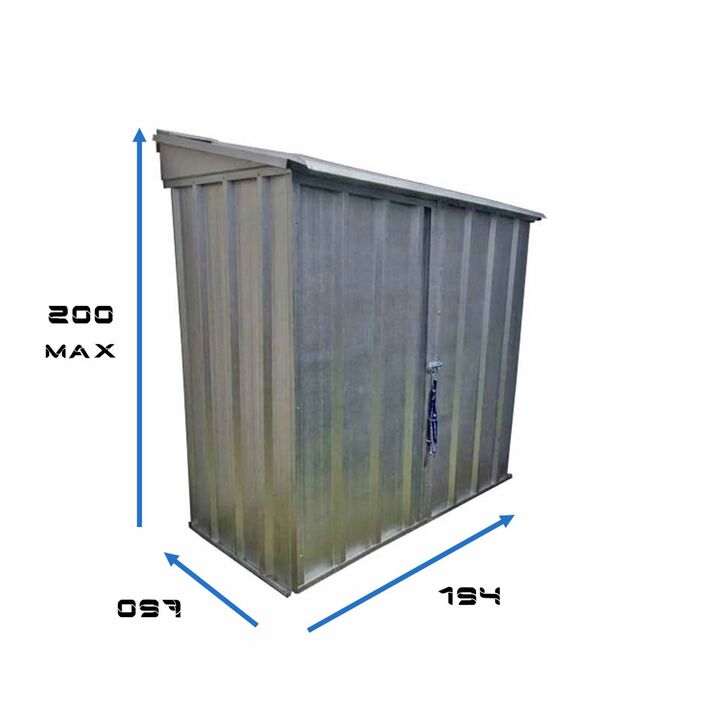Deposito Armario Caseta Cobertizo de jardin 2x1 Techo 1 agua DON ACERO - Vista 2