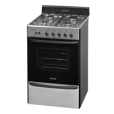 cocina a gas longvie 12331x 56cm inox cajón parrilla color acero inoxidable