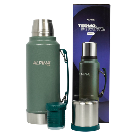 Termo acero inoxidable con pico cebador 1 litro Alpina