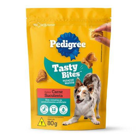 Snack Pedigree Tasty Bites Carne 80GR x12 Sabor irresistible