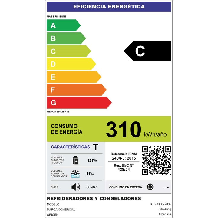 Heladera Samsung RT38CG6720S9 Inverter 384 L Inox Dispenser - Vista 2