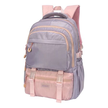 Mochila Kossok Twist Escolar Infantil Porta Laptop Reforzada Lila/Rosa