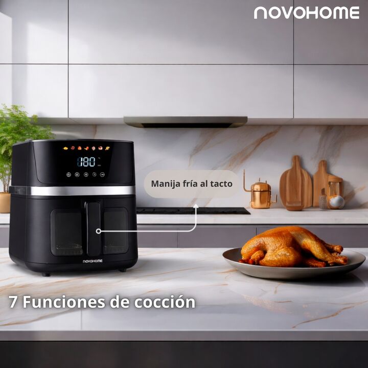 Freidora de Aire Sin Aceite Novohome 7L 8 Funciones 1700W - Vista 5
