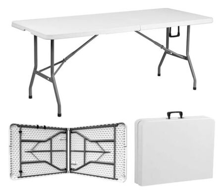 Mesa Plegable Pvc 180cm Cl-180d Blanca Circle Line