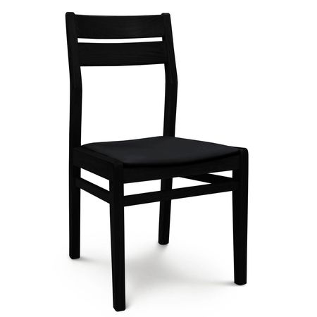 Silla de Comedor Docta lustre Wengue Tapizado Inka Negro Espacity