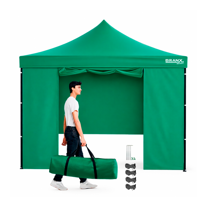 Gazebo 3x3 Metros Paredes Puerta Branx Autoarmable Plegable - Vista 3