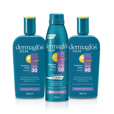 Set Dermaglos Solar Fps 30 + Fps 40 + Fps 50 Invisible