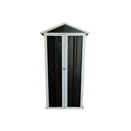 Armario Deposito Galpon de jardin 1x057x2 Negro + piso + estante DON ACERO 