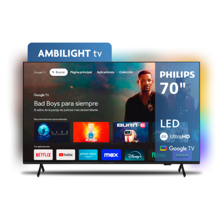 Google TV Philips 4K 70" con Ambilight 70PUD7908/77