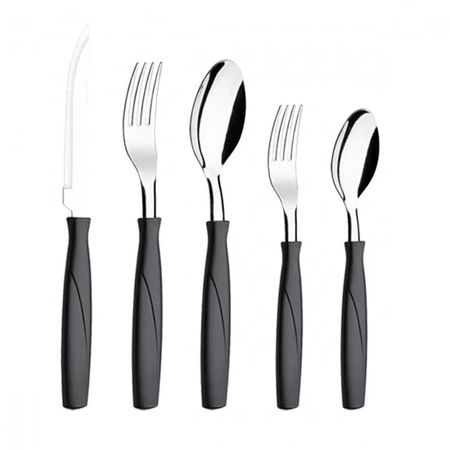 Juego De Cubiertos 30 Piezas -Negro Brinox ( 6000/718)