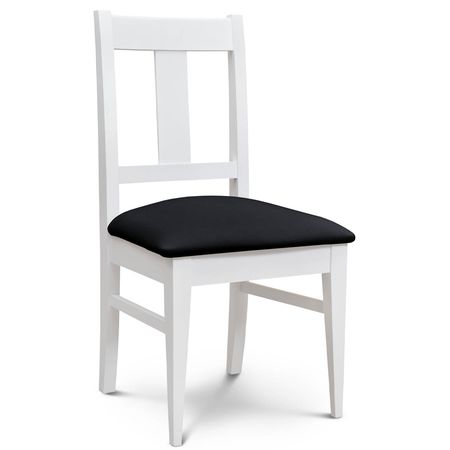 Silla de Comedor Euro lustre Blanco Tapizado Inka Negro Espacity