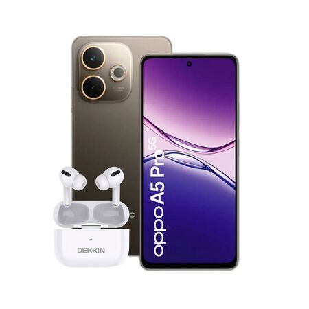 Combo OPPO A5 Pro 5G 8+256GB Mocha + Auriculares Dekkin TWS Pro