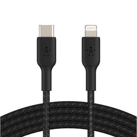 Cable Belkin Braided USB-C to Lightning Cable 1M Negro