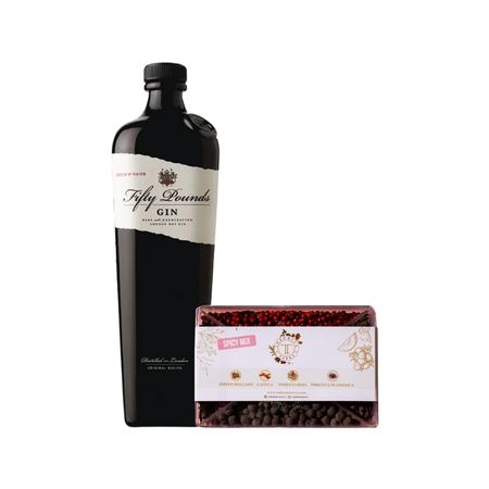 Set Gin Fifty Pounds y Indomita Terra Spicy Con Estuche