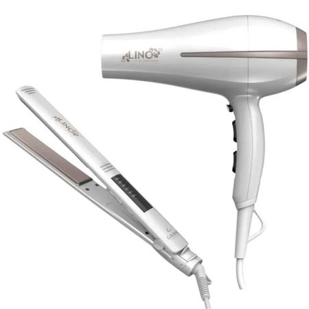 Pack Gama Secador De Pelo Bora + Planchita De Pelo Elegance Led Lino Arg