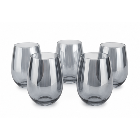 Set de 6 vasos copones de vidrio fume