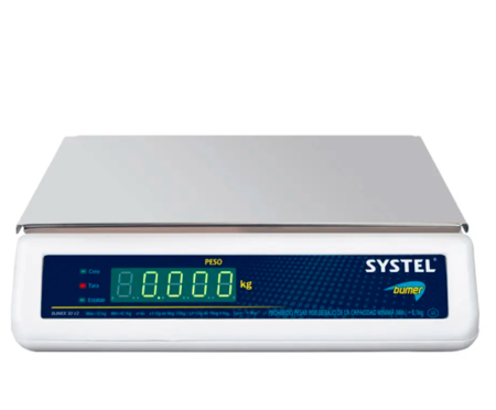 Balanza Comercial Systel Bumer Bateria 31kg Bandeja Acero Inox Solo Peso