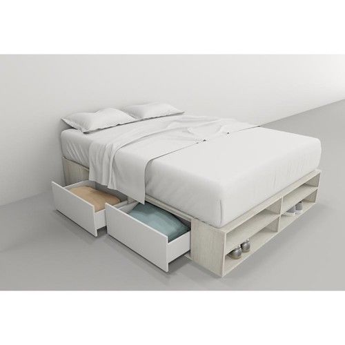 Box de Cama DS Home 1,40 m 4 Cajones Estantes Nevado Everest 195x33x142 cm - Vista 5