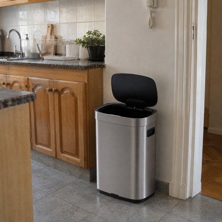 Cesto Tacho Basura Automático 65 Lts Sensor Inteligente Acero Inoxidable ASTON