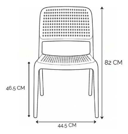 Combo x4 Silla Quality Plastic Modelo Mai Apilable Reforzado