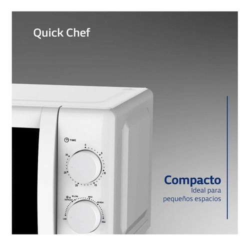 Microondas BGH B120M20 Mecánico Quick Chef Blanco 20 Litros - Vista 4