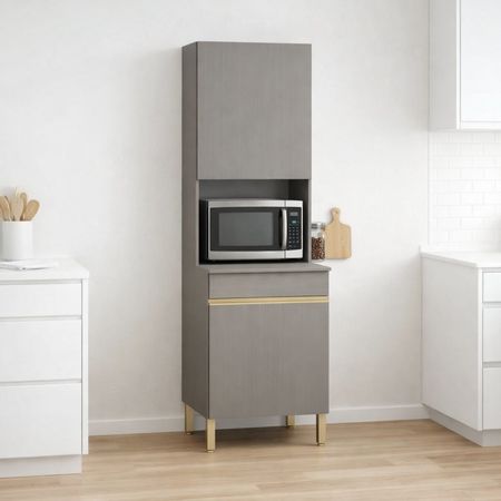 Mueble para microondas Organizador Line   Puertas Gris