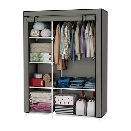 Organizador Guarda Zapatos Ropa Desarmable Ligero Con Funda Gris