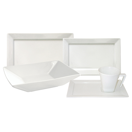 Rectangular Blanco - Set 30P Juego Vajilla Oxford Porcelana