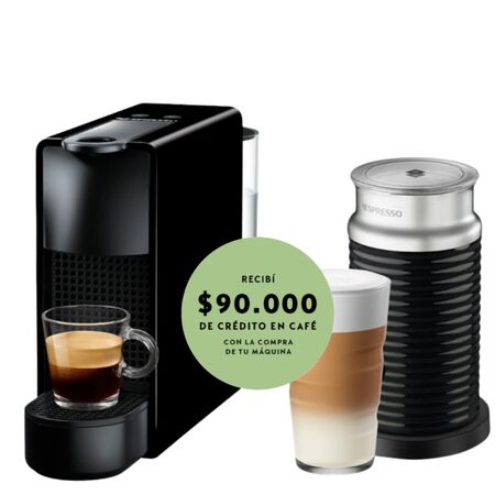 Cafetera Nespresso Essenza Mini Negra + Aeroccino A3KC30-AR-BKNE2-EI