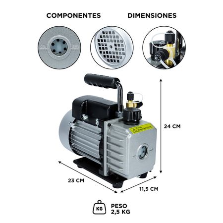 Bomba de Vacío HRT-0.5A Gadnic Aire Acondicionado CFM 30L