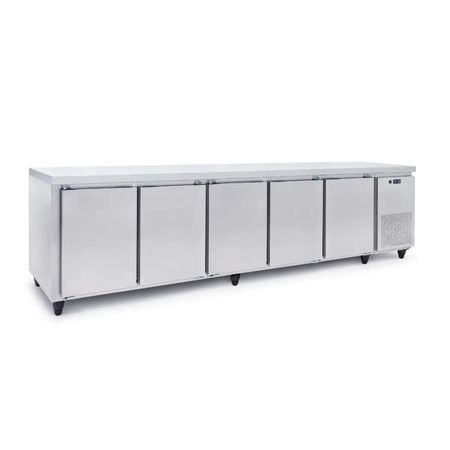 Heladera Mostrador Ciego Teora 300cm Acero Inox 5 Puertas
