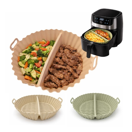 Molde Silicona Doble Air Fryer Horno Rosa