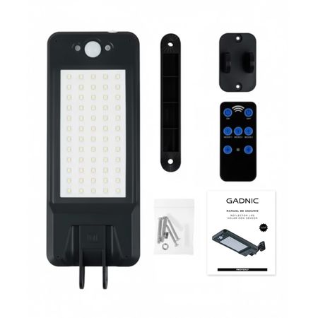 Reflector Led Solar Gadnic de Pared Con Sensor 120w