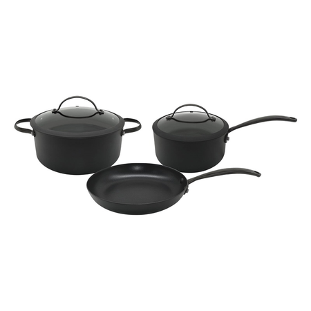 Batería Cocina Antiadherente 5 Piezas Hudson Total Black Negro