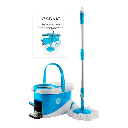 Mopa Gadnic Clean Dream con Balde Escurridor Centrífugo c/ Pedal Lampazo 360°