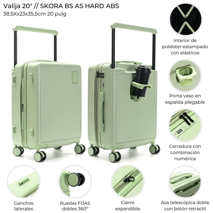 Valija 41514 Skora Bs As Hard Abs 20 Pulg Verde - Vista 2