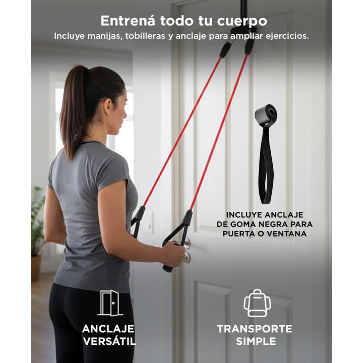 Bandas Elásticas Gadnic Kit x5 1.2mts 5 Intensidades + Anclajes y Accesorios - Vista 5