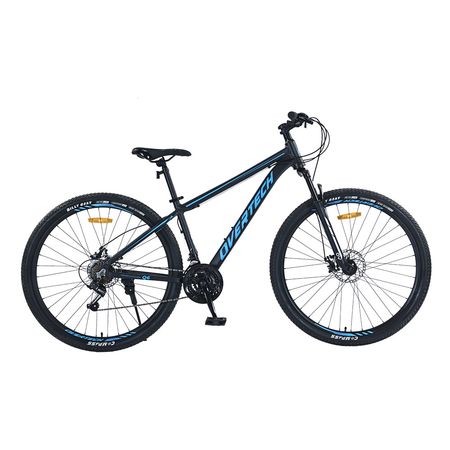 Bicicleta Mtb Overtech Q6 R29 Aluminio , 21v Shimano , Freno Disco, Suspensión , Color Negro/azul/azul, Talle L