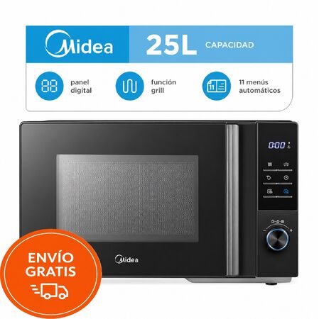 Microondas Midea 25 L Digital Con Grill Negro MW-DG125BA