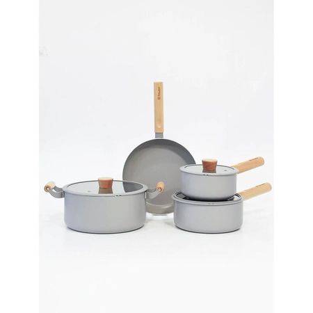 Batería Feuer Cocina Noble Aluminio Antiadherente Gris