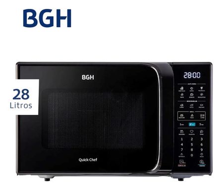 Microondas Digital Bgh B228dn20i Quick Chef Grill 28lts negro