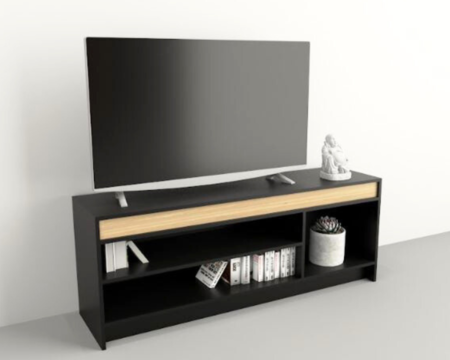 Mesa Tv Linea Home 1 Estante 1150 Negro/Olmo Tables