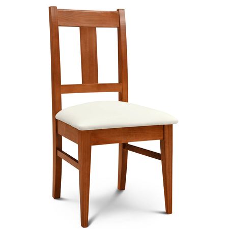 Silla de Comedor Euro lustre Cedro Tapizado Inka Marfil Espacity