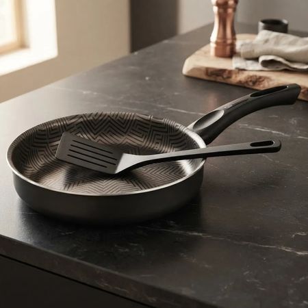 Sarten Recta Tramontina Paris Teflon 24cm 2lts + Espatula Plomo