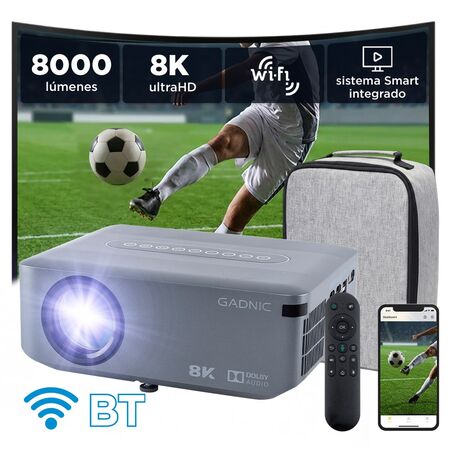 Proyector Gadnic 8000 Lumenes Full HD Android WiFi Bluetooth Dolby 1080P 8K 4K