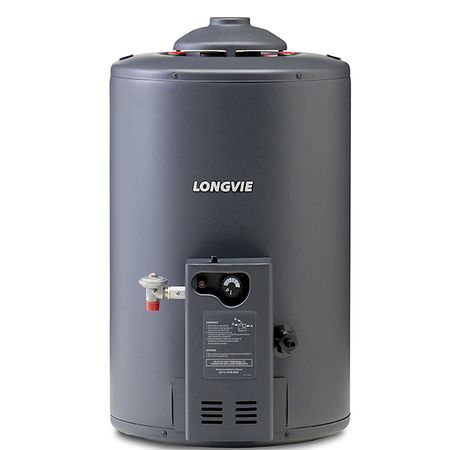 Termotanque a Gas Potenciado 48lts 300ltsh Encendido ColgarApoyar Grafito Longvie
