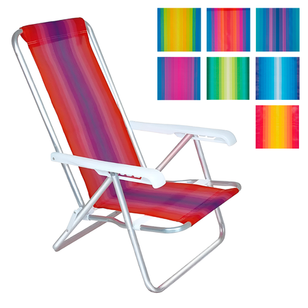 Silla Reclinable Aluminio Mor 4 Posiciones Colores Surtidos