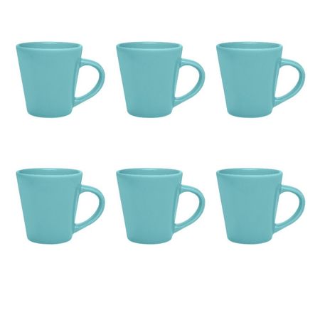 SET X6 JARROS MUG 250 CC CONICO DROP CELESTE Oxford