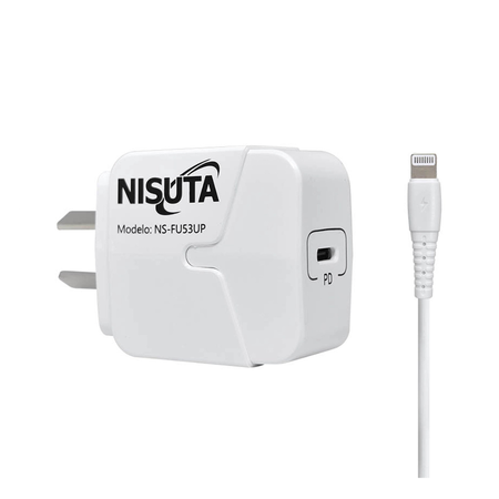 CARGADOR NISUTA 20W USB C A LIGHTNING (C:BLANCO NSFU53UPI)