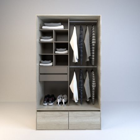 Vestidor 1,20m Alto 2caj.2zap. Nevado|gris C. Tables